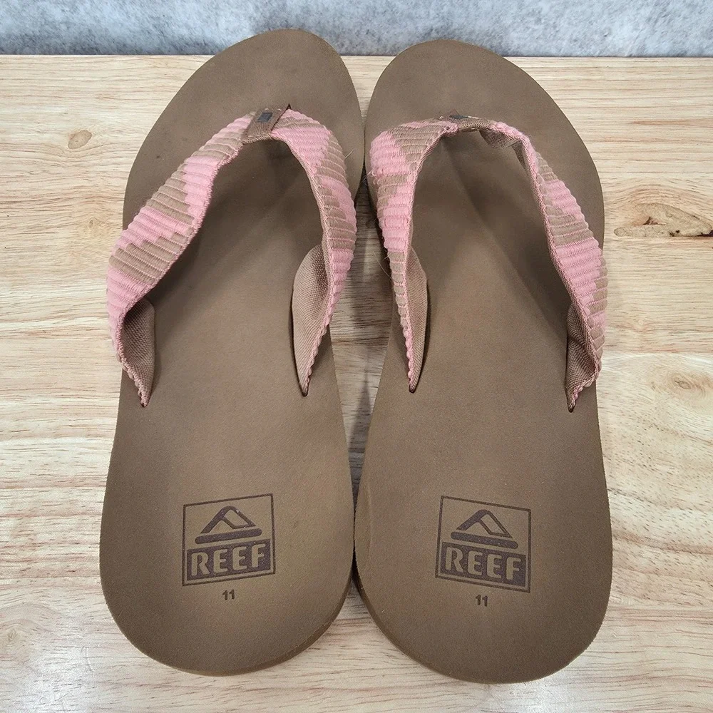Reef Spring Woven Sandals Women 11 FlipFlop Thong Pink Rose Comfort Arch Support